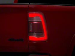 OE Style LED Tail Light; Chrome Housing; Red Clear Lens; Passenger Side (19-24 RAM 1500 Laramie, Limited, Longhorn w/ Factory Non-Blind Spot Tail Lights)