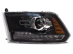 OE Style Projector Headlight; Black Housing; Clear Lens; Driver Side (13-15 RAM 1500 w/ Factory Halogen Projector Headlights)