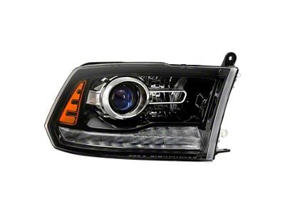 OE Style Projector Headlight; Black Housing; Clear Lens; Passenger Side (13-15 RAM 1500 w/ Factory Halogen Projector Headlights)