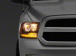 OE Style Projector Headlight; Black Housing; Clear Lens; Passenger Side (13-15 RAM 1500 w/ Factory Halogen Projector Headlights)