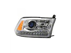OE Style Projector Headlight; Chrome Housing; Clear Lens; Passenger Side (13-15 RAM 1500 w/ Factory Halogen Projector Headlights)