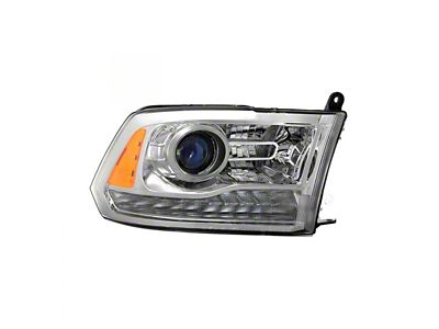 OE Style Projector Headlight; Chrome Housing; Clear Lens; Passenger Side (13-15 RAM 1500 w/ Factory Halogen Projector Headlights)