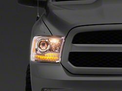 OE Style Projector Headlight; Chrome Housing; Clear Lens; Passenger Side (13-15 RAM 1500 w/ Factory Halogen Projector Headlights)
