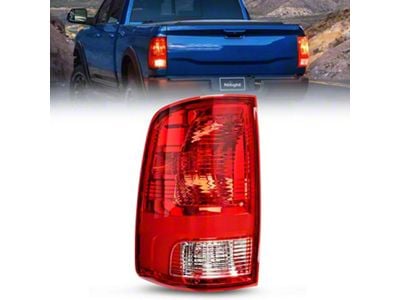OE Style Tail Light; Chrome Housing; Clear Lens; Driver Side (09-18 RAM 1500 w/ Factory Halogen Tail Lights)