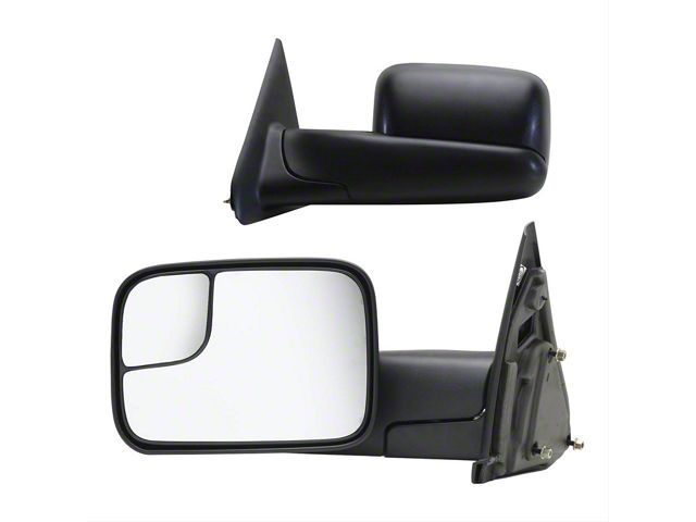 OEM Style Extendable Manual Towing Mirrors; Driver and Passenger Side (09-12 RAM 1500)
