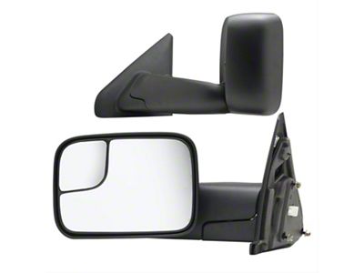 OEM Style Extendable Powered Towing Mirrors; Driver and Passenger Side (09-12 RAM 1500)