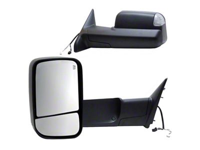 OEM Style Extendable Powered Towing Mirrors with Turn Signal; Driver and Passenger Side (13-18 RAM 1500)