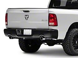 OEM Style Steel Rear Bumper; Not Pre-Drilled for Backup Sensors; Black (09-18 RAM 1500 w/ Factory Dual Exhaust)