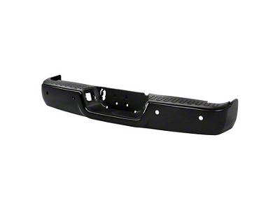 OEM Style Steel Rear Bumper; Pre-Drilled for Backup Sensors; Black (09-18 RAM 1500 w/o Factory Dual Exhaust)