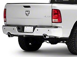 OEM Style Steel Rear Bumper Shell; Pre-Drilled for Backup Sensors; Chrome (09-18 RAM 1500 w/ Factory Dual Exhaust)