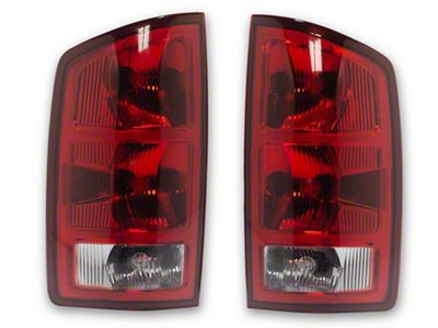 OEM Style Tail Lights; Chrome Housing; Red Clear Lens (02-06 RAM 1500)