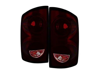 OEM Style Tail Lights; Chrome Housing; Red Smoked Lens (07-08 RAM 1500)