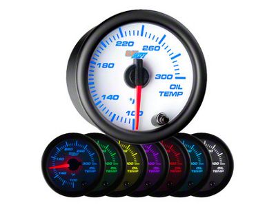 Oil Temperature Gauge; White 7 Color (Universal; Some Adaptation May Be Required)