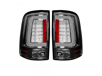 OLED Tail Lights; Chrome Housing; Clear Lens (13-18 RAM 1500 w/ Factory LED Tail Lights)