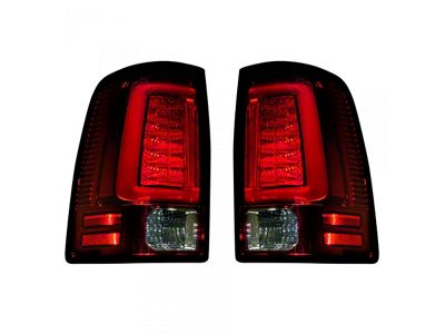 OLED Tail Lights; Chrome Housing; Red Lens (09-18 RAM 1500 w/ Factory Halogen Tail Lights)