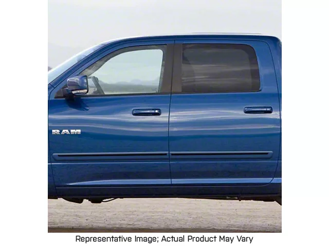 Painted Body Side Molding with Black Insert; Diamond Black Crystal Pearl (09-18 RAM 1500 Crew Cab)