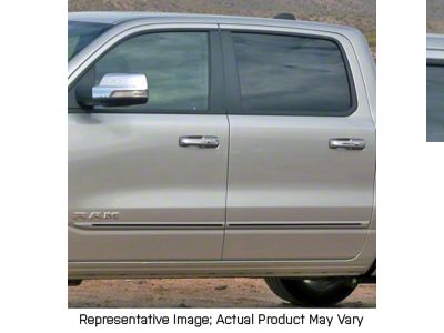 Painted Body Side Molding with Black Insert; Diamond Black Crystal Pearl (19-24 RAM 1500 Crew Cab)