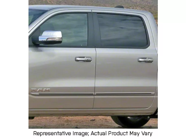 Painted Body Side Molding with Black Insert; Diamond Black Crystal Pearl (19-24 RAM 1500 Crew Cab)