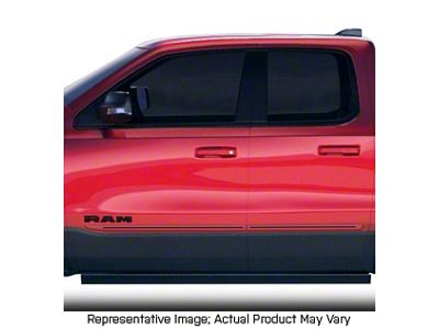 Painted Body Side Molding with Black Insert; Diamond Black Crystal Pearl (19-24 RAM 1500 Quad Cab)