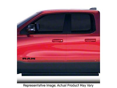 Painted Body Side Molding with Red Insert; Patriot Blue Pearl II (19-25 RAM 1500 Quad Cab)