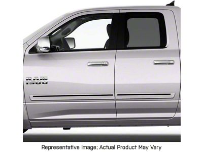 Painted Body Side Molding with Red Insert; Silver (09-18 RAM 1500 Quad Cab)