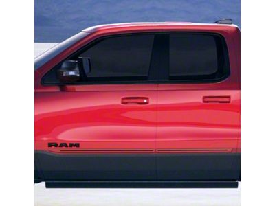 Painted Body Side Molding with Black Insert; Bright White (19-24 RAM 1500 Quad Cab)