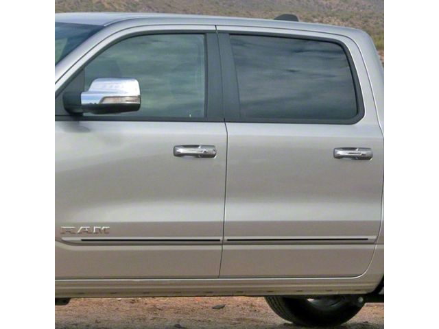 Painted Body Side Molding with Red Insert; Billet Metallic (19-24 RAM 1500 Crew Cab)
