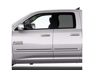 Painted Body Side Molding with Red Insert; Black Metallic (09-18 RAM 1500 Quad Cab)