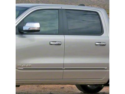 Painted Body Side Molding with Red Insert; Granite Crystal Metallic (19-25 RAM 1500 Crew Cab)