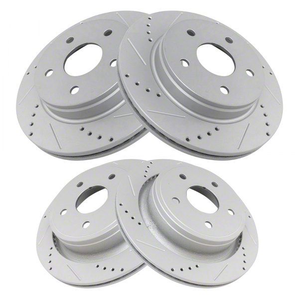 RAM 1500 Performance Drilled and Slotted 5Lug Rotors; Front and Rear