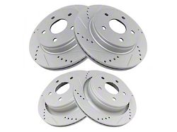 Performance Drilled and Slotted 5-Lug Rotors; Front and Rear (02-18 RAM 1500, Excluding SRT-10 & Mega Cab)