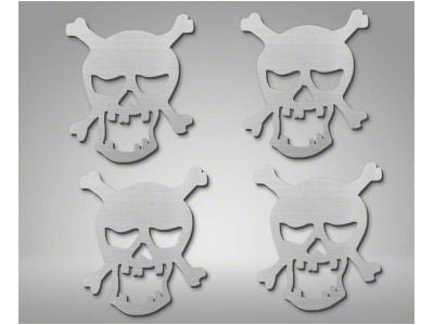 Pirate Skull Emblems; Brushed (Universal; Some Adaptation May Be Required)