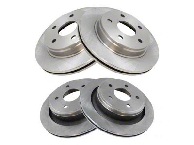 Plain Vented 5-Lug Rotors; Front and Rear (02-18 RAM 1500, Excluding SRT-10 & Mega Cab)