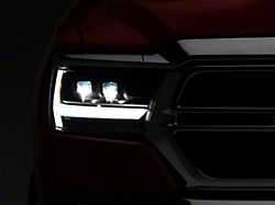 Plank Style LED Projector Headlights with Sequential Turn Signal; Black Housing; Clear Lens (19-24 RAM 1500 Big Horn, Tradesman)
