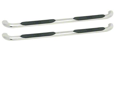 Platinum 4-Inch Oval Side Step Bars; Stainless Steel (09-18 RAM 1500 Quad Cab)