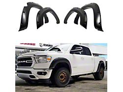 Pocket Dimple Style Fender Flares; Smooth Black (19-24 RAM 1500, Excluding Rebel & TRX)