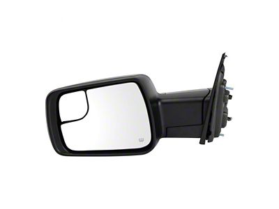 Powered Heated Manual Folding Mirror with Temperature Sensor; Textured Black; Driver Side (19-24 RAM 1500)