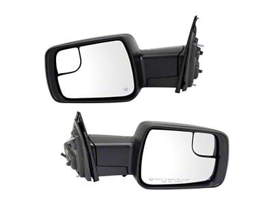 Powered Heated Manual Folding Mirrors; Textured Black (19-24 RAM 1500)