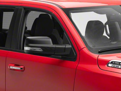Powered Heated Memory Power Folding Mirror with Blind Spot Detection, Puddle Light and Turn Signal; Textured Black; Passenger Side (19-25 RAM 1500)
