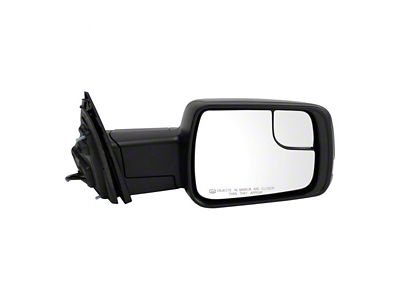 Powered Heated Memory Power Folding Mirror with Puddle Light and Turn Signal; Textured Black; Passenger Side (19-25 RAM 1500)