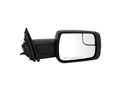 Powered Heated Memory Power Folding Mirror with Puddle Light and Turn Signal; Textured Black; Passenger Side (19-24 RAM 1500)
