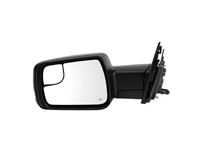 Powered Heated Memory Power Folding Mirror with Puddle Light and Turn Signal; Textured Black; Driver Side (19-24 RAM 1500)