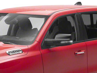 Powered Heated Power Folding Mirror with Blind Spot Detection, Puddle Light, Temperature Sensor and Turn Signal; Textured Black; Driver Side (19-25 RAM 1500)