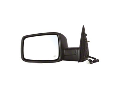 Replacement Powered Heated Mirror with Puddle Light and Turn Signal; Textured Black; Driver Side (2009 RAM 1500)