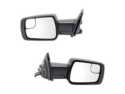 Powered Heated Power Folding Mirrors with Blind Spot Detection, Puddle Lights, Temperature Sensor and Turn Signal; Textured Black (19-24 RAM 1500)