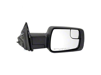 Powered Heated Power Folding Mirror with Puddle Light and Turn Signal; Textured Black; Passenger Side (19-24 RAM 1500)