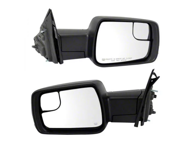 Powered Heated Power Folding Mirrors with Puddle Lights, Temperature Sensor and Turn Signal; Textured Black (19-24 RAM 1500)