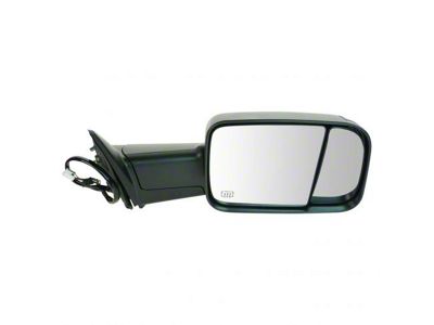 Powered Heated Towing Mirror with Puddle Light; Textured Black; Passenger Side (2012 RAM 1500)