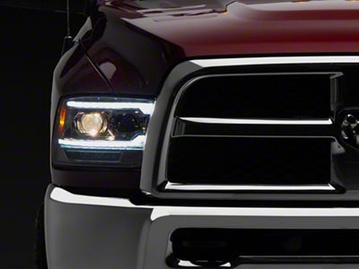 Pro-Series 5th Gen 2500 G2 Style Projector Headlights; Chrome Housing; Clear Lens (13-18 RAM 1500 w/ Factory Halogen Projector Headlights)