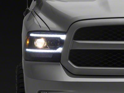 Pro-Series 5th Gen 2500 G2 Style Projector Headlights; Black Housing; Clear Lens (09-18 RAM 1500 w/ Factory Halogen Non-Projector Headlights)